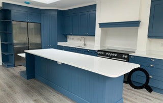 blue shaker style kitchen